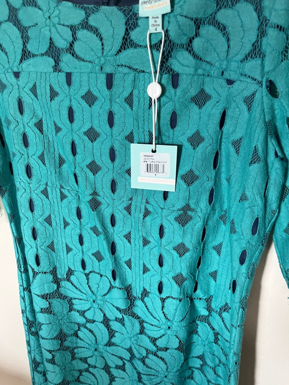 Plenty by Tracy Reese Teal Lace Midi Dress - Picture 4 of 6
